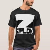 Ziplok - White Logo - Black T-Shirt (Voorkant)