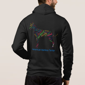 Zipped Hoodie American Hairless Terrier Word Cloud