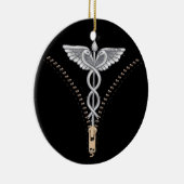 Zipper Caduceus Keramisch Ornament (Rechts)