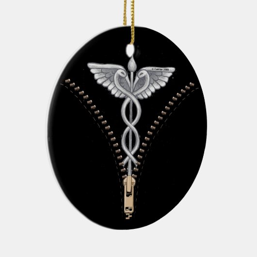 Zipper Caduceus Keramisch Ornament (Rechts)