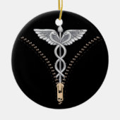 Zipper Caduceus Keramisch Ornament (Voorkant)