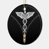 Zipper Caduceus Keramisch Ornament (Links)