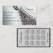 Zipper Cheetah Calendar Visitekaartje (Voorkant / Achterkant)