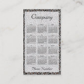 Zipper Cheetah Calendar Visitekaartje (Achterkant)