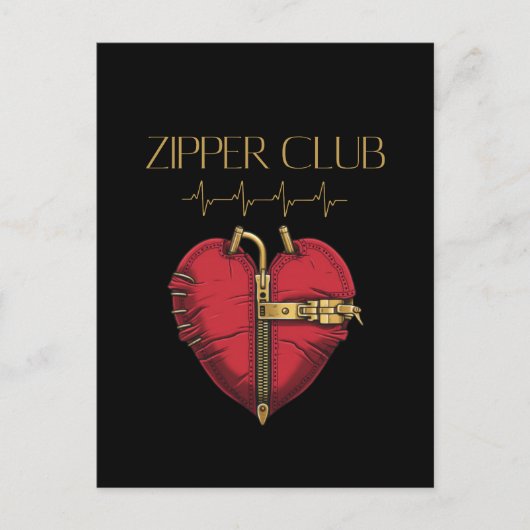 ZIPPER CLUB, harttransplantatie, open hartchirurgi Briefkaart (Voorkant)