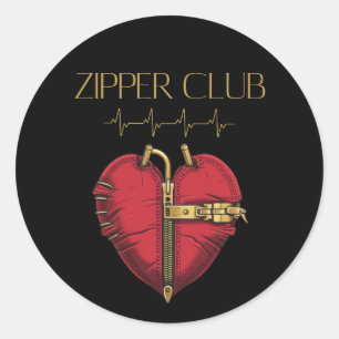ZIPPER CLUB, harttransplantatie, open hartchirurgi Ronde Sticker