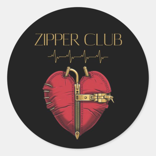ZIPPER CLUB, harttransplantatie, open hartchirurgi Ronde Sticker (Voorkant)