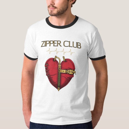 ZIPPER CLUB, harttransplantatie, open hartchirurgi T-shirt (Voorkant)