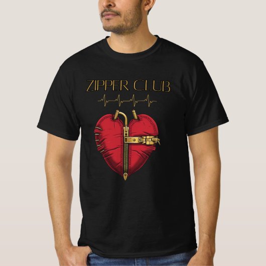 ZIPPER CLUB, harttransplantatie, open hartchirurgi T-shirt (Voorkant)