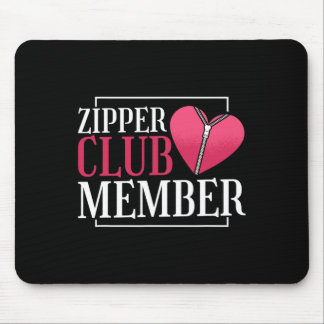 Zipper Club-lid Hart- en vaatziekten bewustzijn ro Muismat