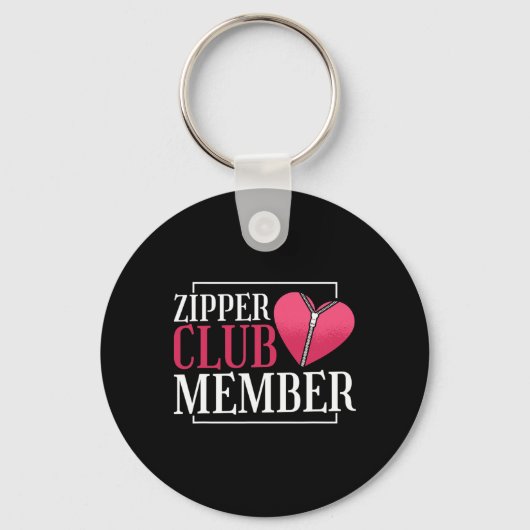 Zipper Club-lid Hart- en vaatziekten bewustzijn ro Sleutelhanger (Voorkant)