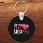 Zipper Club-lid Hart- en vaatziekten bewustzijn ro Sleutelhanger (Voorkant)