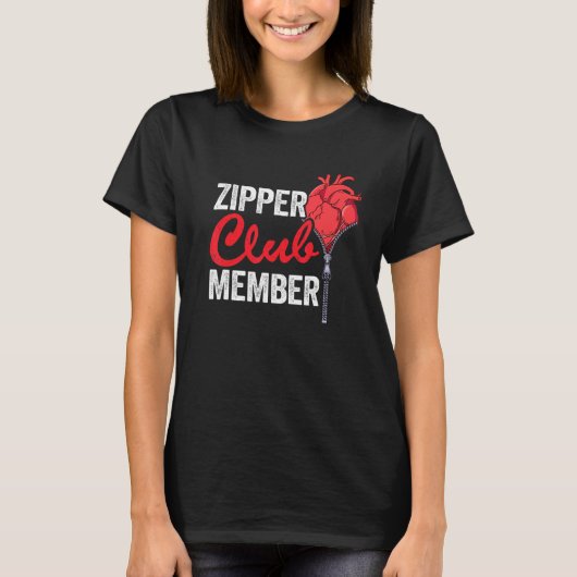 Zipper Club Member Bypass Open Heart Surgery Recov T-shirt (Voorkant)