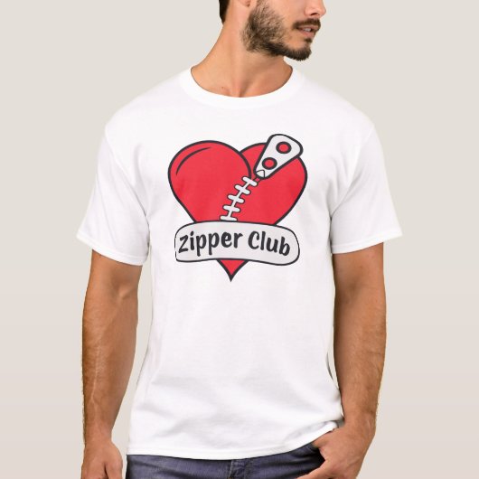 Zipper Club Open Hart Chirurgie Overlevende Grappi T-shirt (Voorkant)