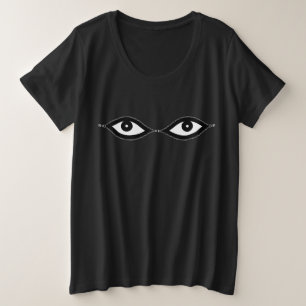 Zipper Eyes Grote Maat T-shirt