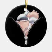 Zipper Heart Keramisch Ornament (Voorkant)