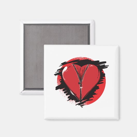 Zipper Heart Magneet (Voorkant / Achterkant)