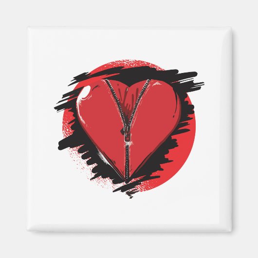 Zipper Heart Magneet (Voorkant)