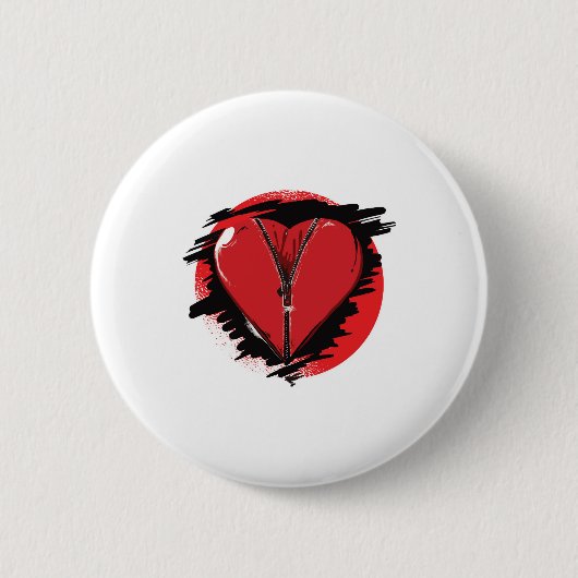 Zipper Heart Ronde Button 5,7 Cm (Voorkant)