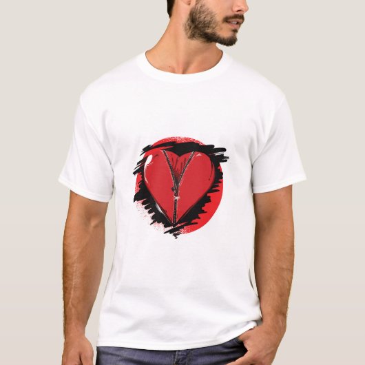 Zipper Heart T-shirt (Voorkant)