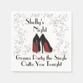 Zipper Heels Bachelorette Party Single Out Napkins Servetten (Voorkant)