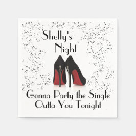 Zipper Heels Bachelorette Party Single Out Napkins Servetten