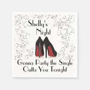 Zipper Heels Bachelorette Party Single Out Napkins Servetten