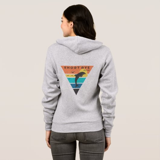 Zipper Hoodie-Logo voor vrouwen op de rug Hoodie (Achterkant volledig)