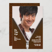 Zipper Lijst Phot Invitation Kaart (Voorkant / Achterkant)