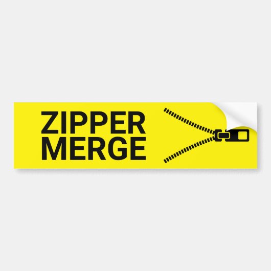 Zipper Merge Bumpersticker (Voorkant)