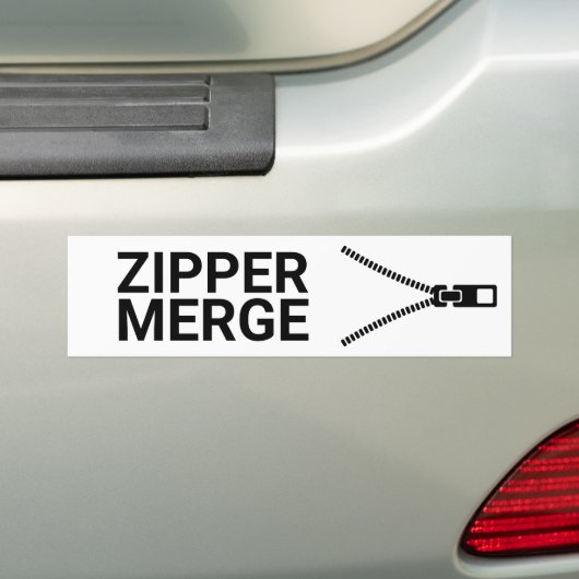 Zipper Merge Bumpersticker (Op auto)