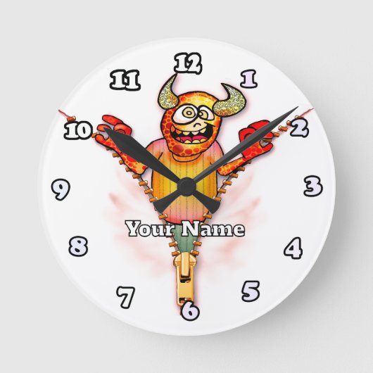 Zipper Monster Ronde Klok (Voorkant)