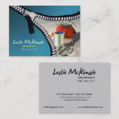 "Zipper" - Naaien, Dressmaker, Seamstress, Tailor Visitekaartje (Voorkant / Achterkant)