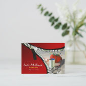 "Zipper" - Naaien, Dressmaker, Seamstress, Tailor Visitekaartje (Staand voorkant)