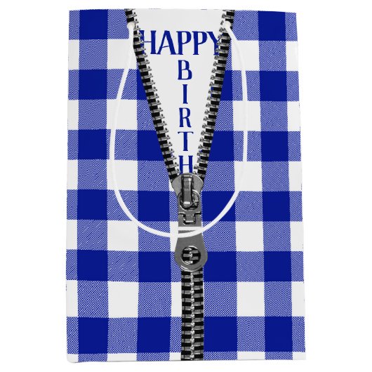 Zipper op de buffelplaat medium cadeauzakje (Voorkant)