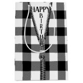 Zipper op de buffelplaat medium cadeauzakje (Voorkant)