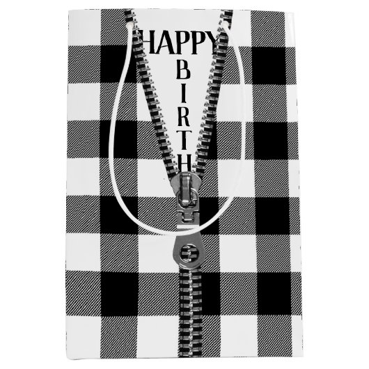 Zipper op de buffelplaat medium cadeauzakje (Voorkant)