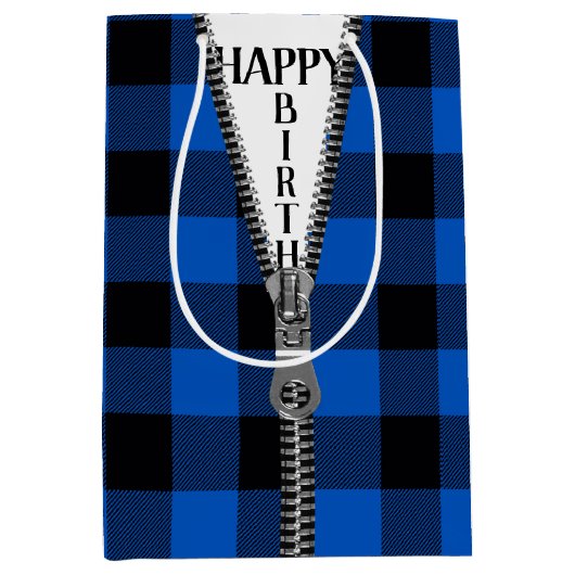 Zipper op de buffelplaat medium cadeauzakje (Voorkant)