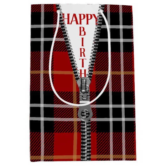 Zipper op de toneelplaat medium cadeauzakje (Voorkant)