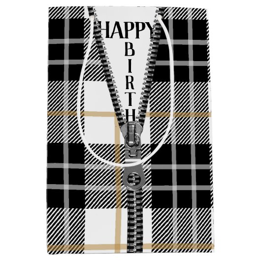Zipper op de toneelplaat medium cadeauzakje (Voorkant)