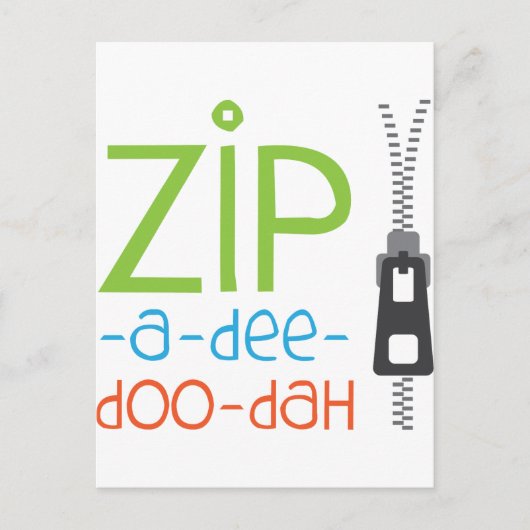 Zipper Zip Briefkaart (Voorkant)