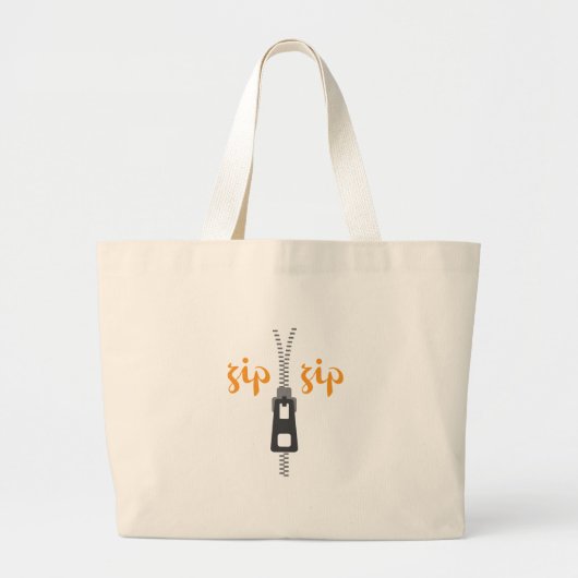 Zipper Zip Grote Tote Bag (Voorkant)