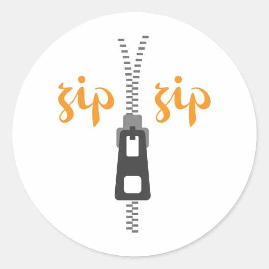 Zipper Zip Ronde Sticker (Voorkant)