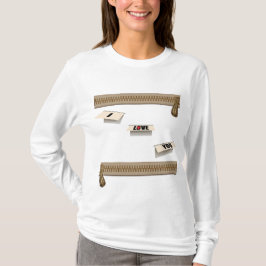 Zippered liefde biecht t-shirt