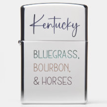 Zippo Lighter - Kentucky Bluegrass, Bourbon, Paard
