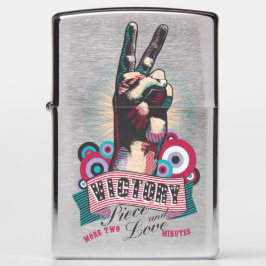 Zippo Lighter Victory Peace & Love Pop-Art Design