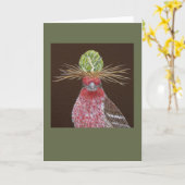 Zippy het huis finch wenskaart kaart (Gele Bloem)