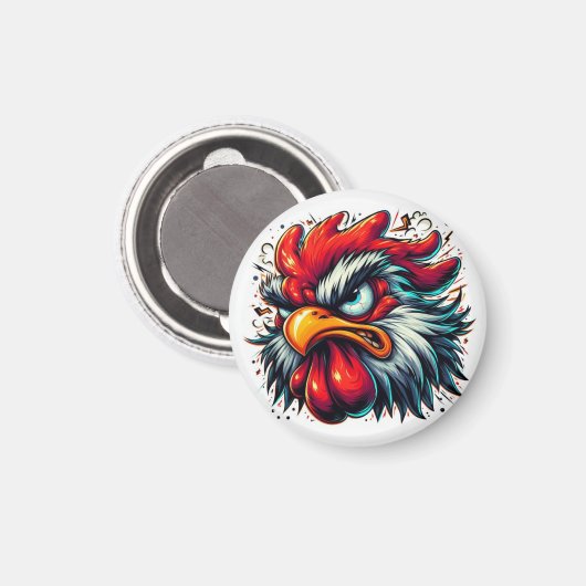 Zippy the Vivid Rooster Magnet (Voorkant / Achterkant)