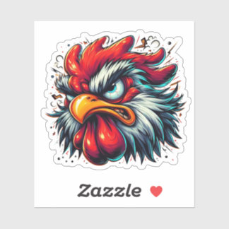 "Zippy the Vivid Rooster" Vinyl Sticker