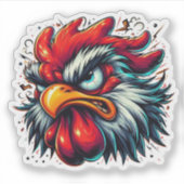 "Zippy the Vivid Rooster" Vinyl Sticker (Voorkant)